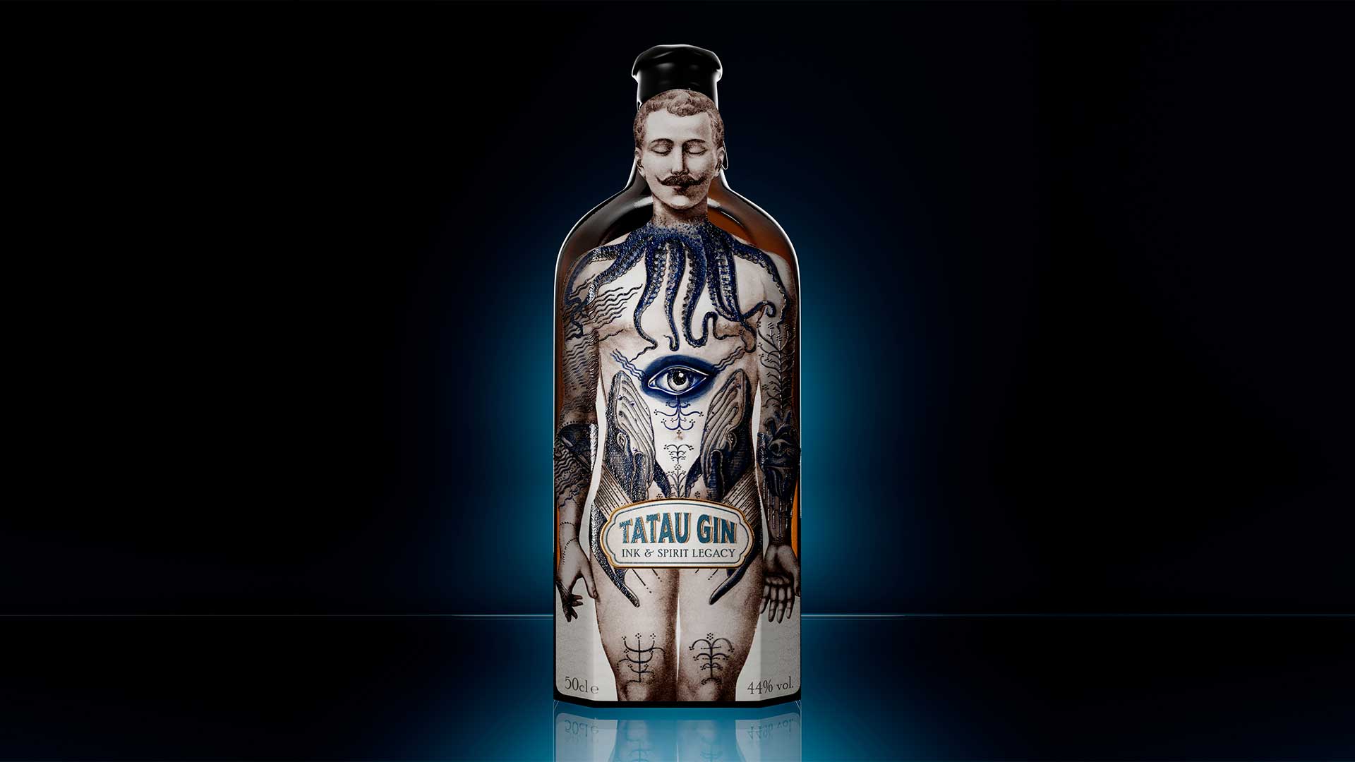 Tatau-Gin-bottle-label-coqtail